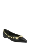 Moschino Teddy Stud Flats In Black