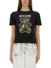Moschino Graphic Print Crew Neck Short Sleeve T-shirt In Black