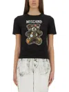 Moschino Graphic Print Crew Neck Short Sleeve T-shirt In Black