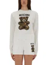 Moschino Logo Printed Cotton Jersey T-shirt In White