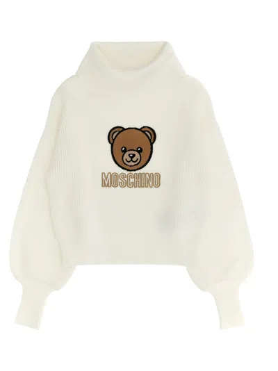 Moschino Kids'  Teddy Bear Sweater In White