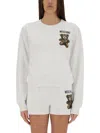 Moschino "graphic Print" Crew Neck Sweatshirt With Front Pocket