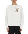 Moschino "drawn Teddy Bear" Sweatshirt In White