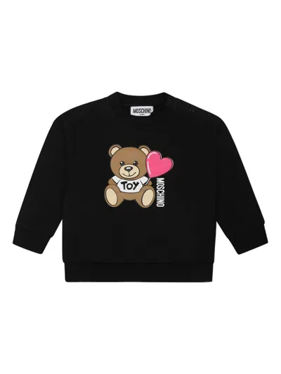 Moschino Babies' Teddy Bear Sweatshirt In Black