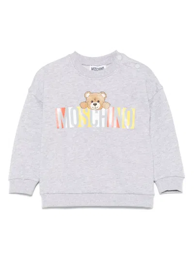 Moschino Babies' Teddy Bear Sweatshirt In Grey
