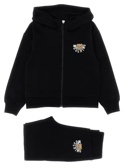 Moschino Kids'  Teddy Bear Sweatshirt + Joggers Set In Black