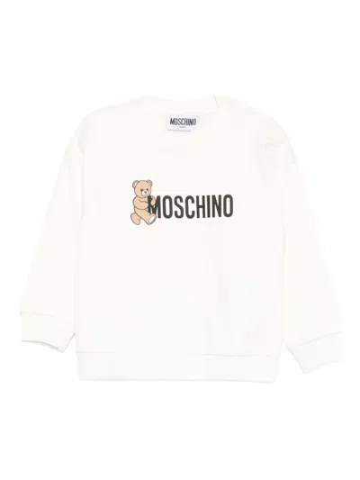 Moschino Babies' Teddy Bear Sweatshirt In White