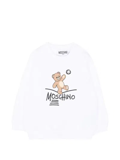 Moschino Babies' Teddy Bear Sweatshirt In White