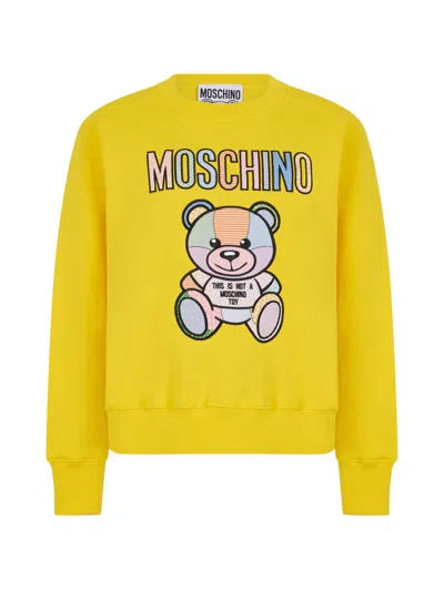 Moschino Teddy Bear Sweatshirt In Yellow