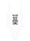 Moschino Teddy Bear Swimsuit With Print In White