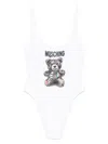 Moschino Teddy Bear Swimsuit With Print In White