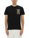 Moschino Black Cotton T-shirt With Bear Print