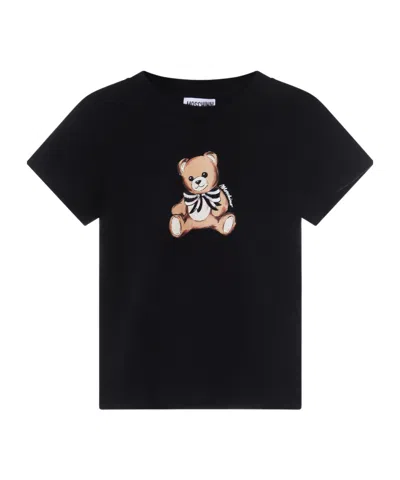 Moschino Kids' Teddy-bear T-shirt In Black