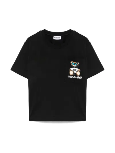 Moschino Kids' Teddy-bear T-shirt In Black