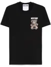 Moschino Black Cotton T-shirt With Bear Print In Black  