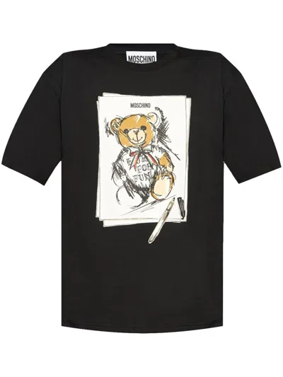 Moschino Teddy Bear-print T-shirt In Black