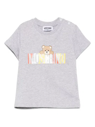 Moschino Babies' Teddy Bear T-shirt In Grey