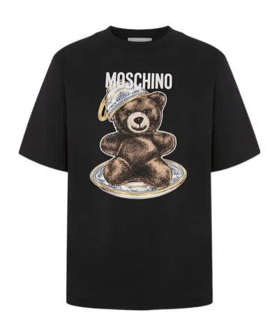 Moschino Teddy Bear T-shirt In Organic Cotton Jersey Black