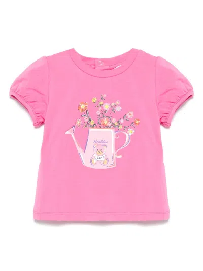 Moschino Babies' Teddy Bear T-shirt In Pink