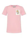 Moschino Graphic Printed Crewneck T In Pink & Purple