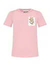 Moschino Graphic Printed Crewneck T In Pink & Purple