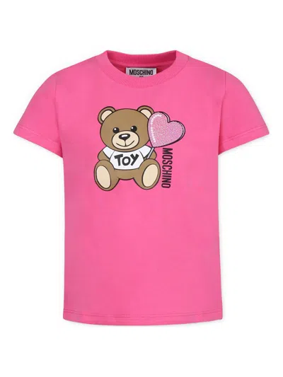 Moschino Kids' Teddy Bear T-shirt In Rosa
