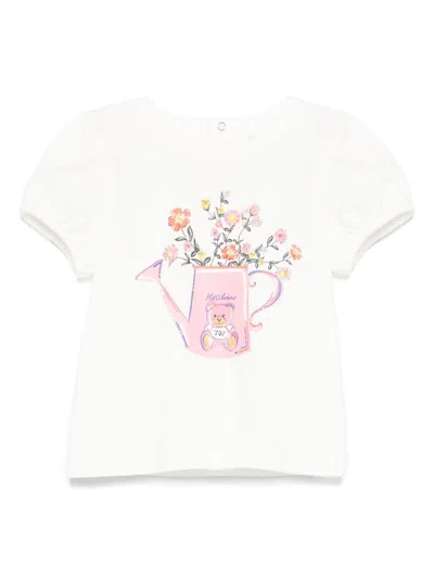 Moschino Babies' Teddy Bear T-shirt In White