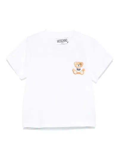 Moschino Babies' Teddy Bear T-shirt In White