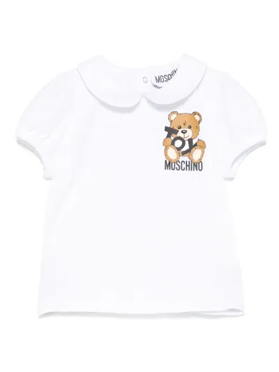 Moschino Babies' Teddy Bear T-shirt In White