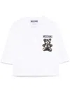 Moschino Cropped T-shirt With Playful Teddy Bear Design In White
