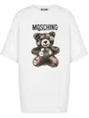 Moschino Short Sleeve Crew Neck Graphic Print Top In White