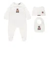 Moschino Teddy Bear Three Pieces Set In White