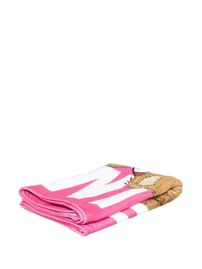 Moschino Kids' Teddy Bear Towel In Pink