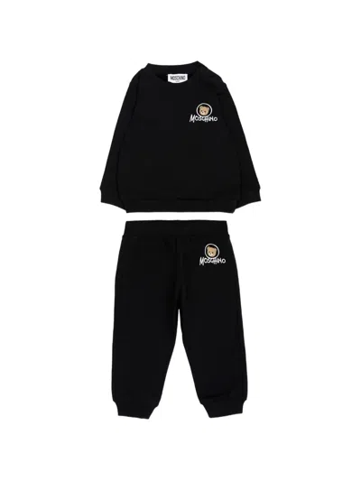 Moschino Babies' Teddy Bear Tracksuit In Black