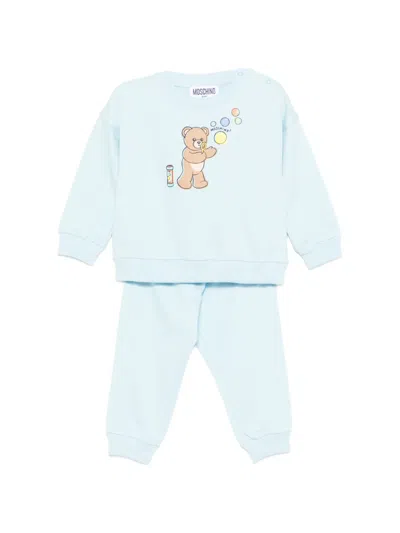 Moschino Babies' Teddy Bear Tracksuit In Blue
