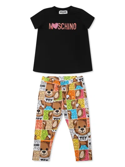 Moschino Babies' Teddy Bear Tracksuit Set In Black