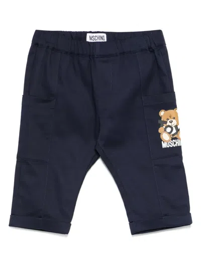 Moschino Babies' Teddy Bear Trousers In Blue
