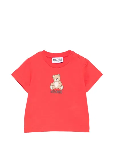 Moschino Babies' Teddy Bear T-shirt In Red