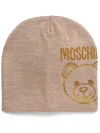 Moschino Teddy Bear Wool Beanie In Neutrals
