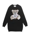Moschino Teddy Bear Wool Dress In Black