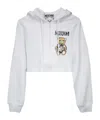 Moschino Teddy Bear Zipper Hooded Long-sleeved Zipper Sweater In White