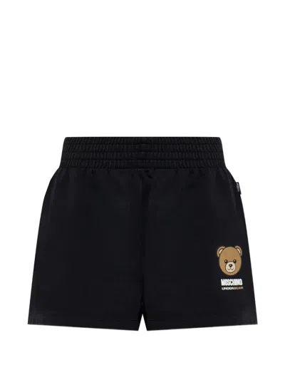 Moschino Teddy Bear-logo Shorts In Black