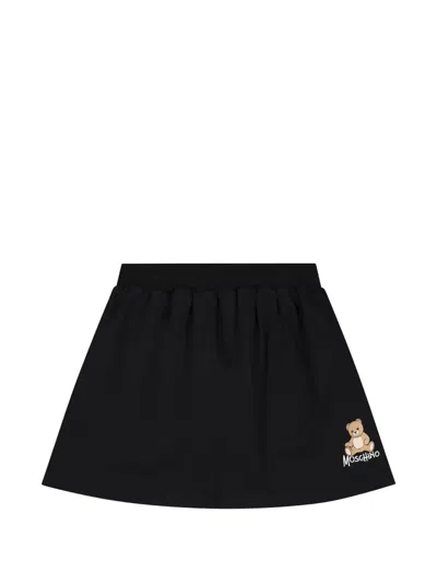 Moschino Kids' Teddy Bear-print Skirt In Black