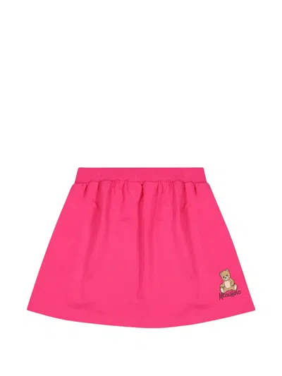 Moschino Kids' Teddy Bear-print Skirt In Pink