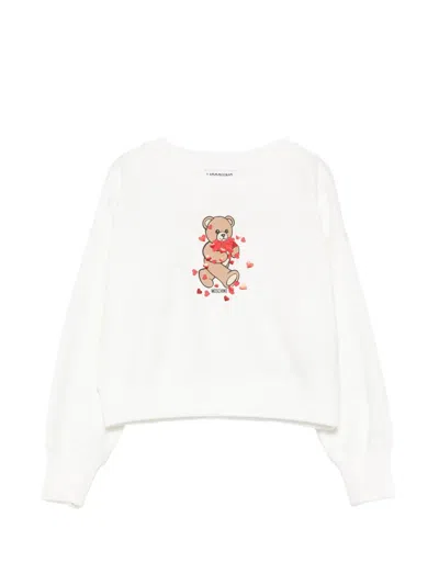 Moschino Kids' Teddy Bear-print Sweatshirt In White