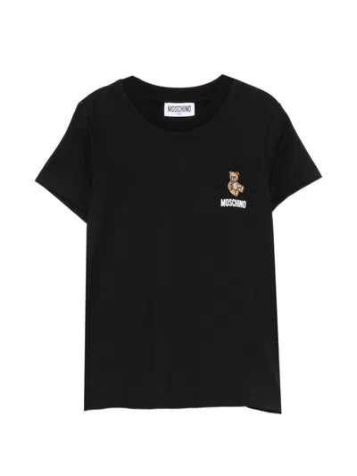 Moschino Kids' Teddy Bear-print T-shirt In Black