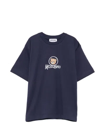 Moschino Kids' Teddy Bear-print T-shirt In Blue