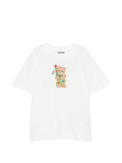 Moschino Kids' Teddy Bear-print T-shirt In White