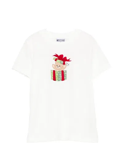 Moschino Kids' Teddy Bear-print T-shirt In White