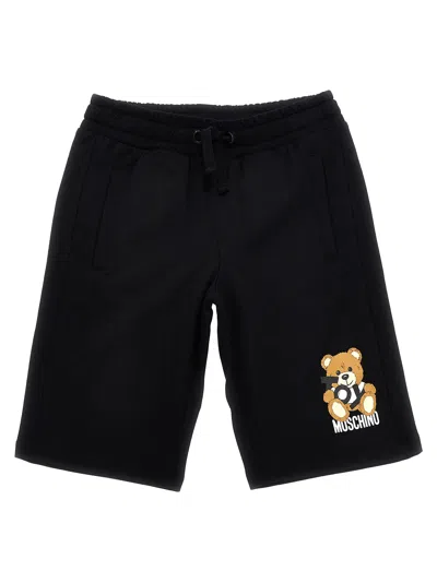 Moschino Kids' Teddy Bermuda Shorts In Black